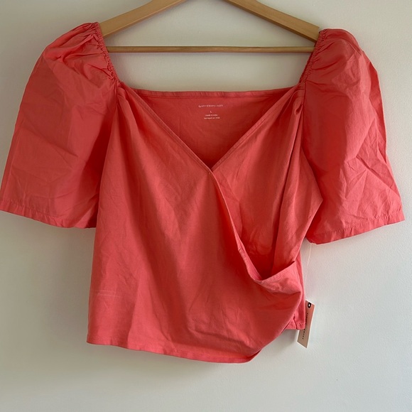 NWT By Anthropologie Puff-Sleeve Wrap Top - Picture 9 of 12